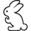 a blurry white rabbit